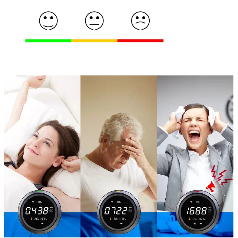 WIFI Air Quality Monitor for CO2, Temperature, Humidity-Portable Indoor Outdoor Meter Air Detector with Accurate Sensor
WIFI Air Quality Monitor for CO2, Temperature, Humidity-Portable Indoor Outdoor Meter Air Detector with Accurate Sensor