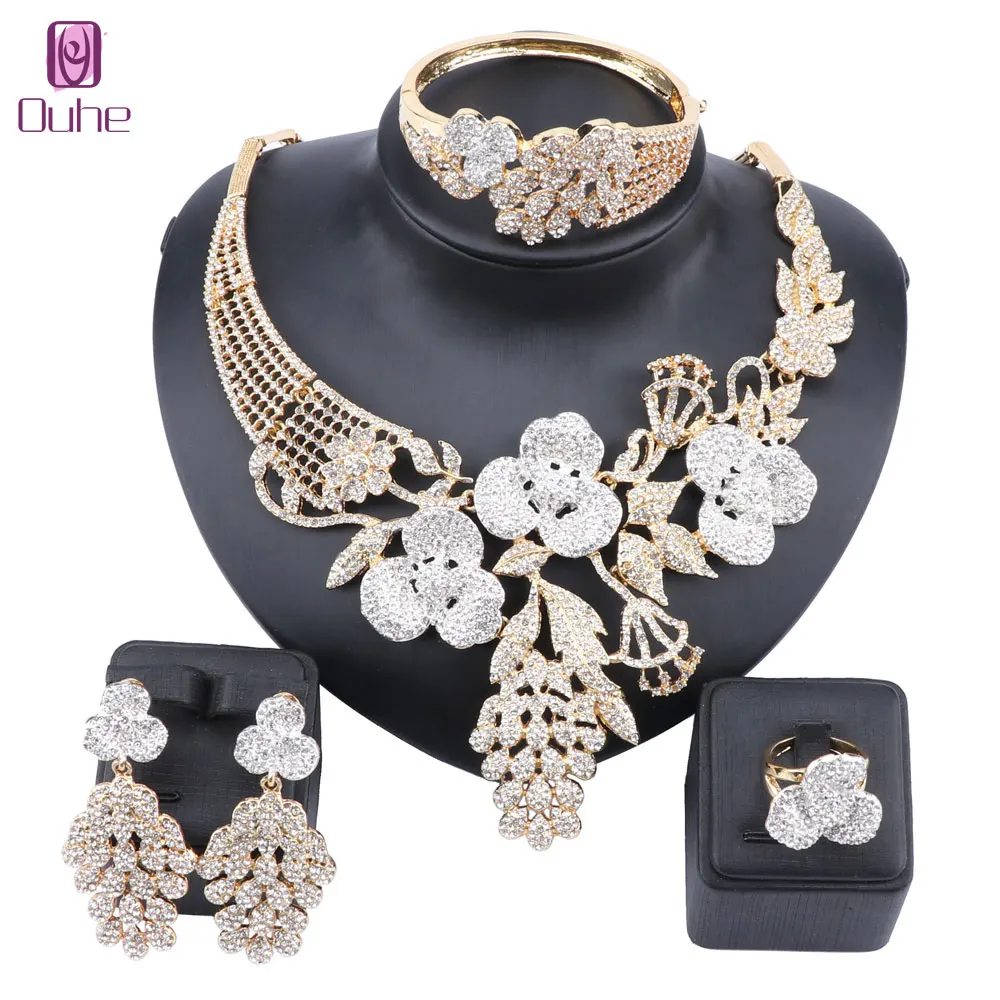 Fashion Crystal Statement Necklace Bangle Ring Earring For Women Indian Bridal Wedding Accessories Decoration Jewelry Sets
Fashion Crystal Statement Necklace Bangle Ring Earring For Women Indian Bridal Wedding Accessories Decoration Jewelry Sets