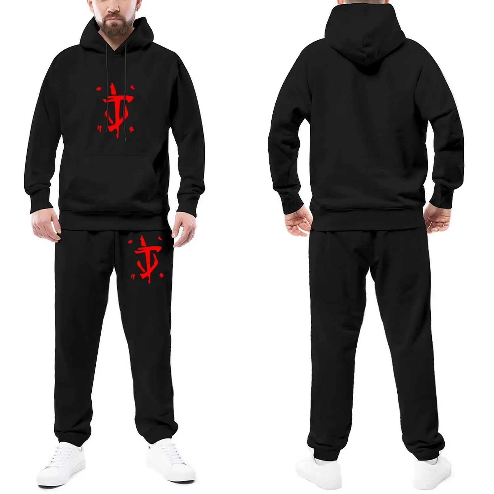 Doom Mens Tracksuit Set Mark Of The Doom Slayer Red Gym Sweatsuits Male Sweatpants And Hoodie Set Fashion 
Doom Mens Tracksuit Set Mark Of The Doom Slayer Red Gym Sweatsuits Male Sweatpants And Hoodie Set Fashion