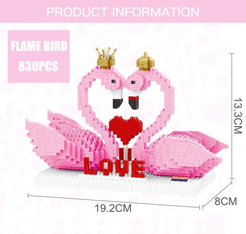 New The Pink Lover Animal 3D Model Micro Small Particles Assembled Building Blocks Diamond Bricks Creative Gifts Chidren Toys
New The Pink Lover Animal 3D Model Micro Small Particles Assembled Building Blocks Diamond Bricks Creative Gifts Chidren Toys