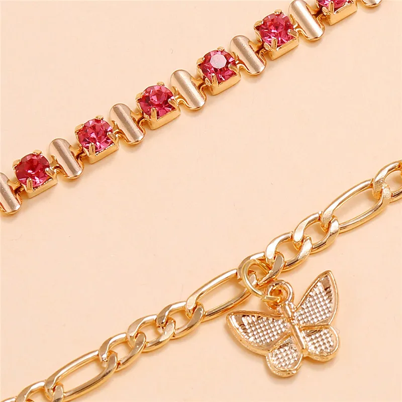 LETAPI New Red Crystal Ankle Bracelets For Women Gold Color Butterfly Multi-layer Anklet Female Simple Leg Chain Foot Jewelry
LETAPI New Red Crystal Ankle Bracelets For Women Gold Color Butterfly Multi-layer Anklet Female Simple Leg Chain Foot Jewelry