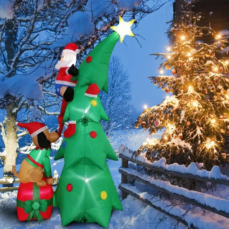 

Надувная Модель рождественской елки со светильник кой, уличная светящаяся Рождественская елка, новогоднее домашнее украшение для внутренн...