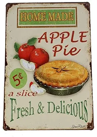 Home Made Apple Pie Metal Tin Sign, Vintage Art Poster Plaque Kitchen Home Cake Shop Wall Tin Signs 12" X 8" Inches
Home Made Apple Pie Metal Tin Sign, Vintage Art Poster Plaque Kitchen Home Cake Shop Wall Tin Signs 12" X 8" Inches