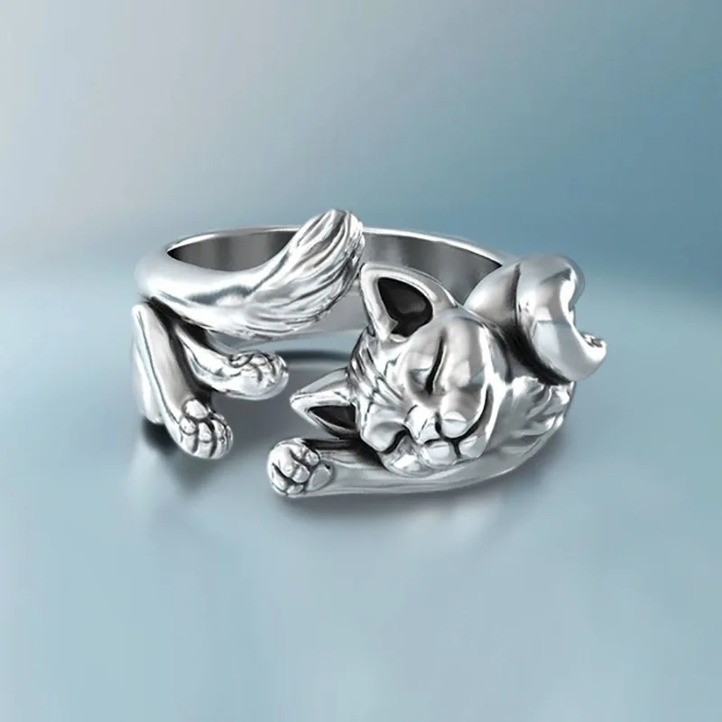 Personality Retro Cute Kitty Ring Fashion Charm Girl Simple Silver Color Ring Elegant Women's Nightclub Jewelry Accessories
Personality Retro Cute Kitty Ring Fashion Charm Girl Simple Silver Color Ring Elegant Women's Nightclub Jewelry Accessories