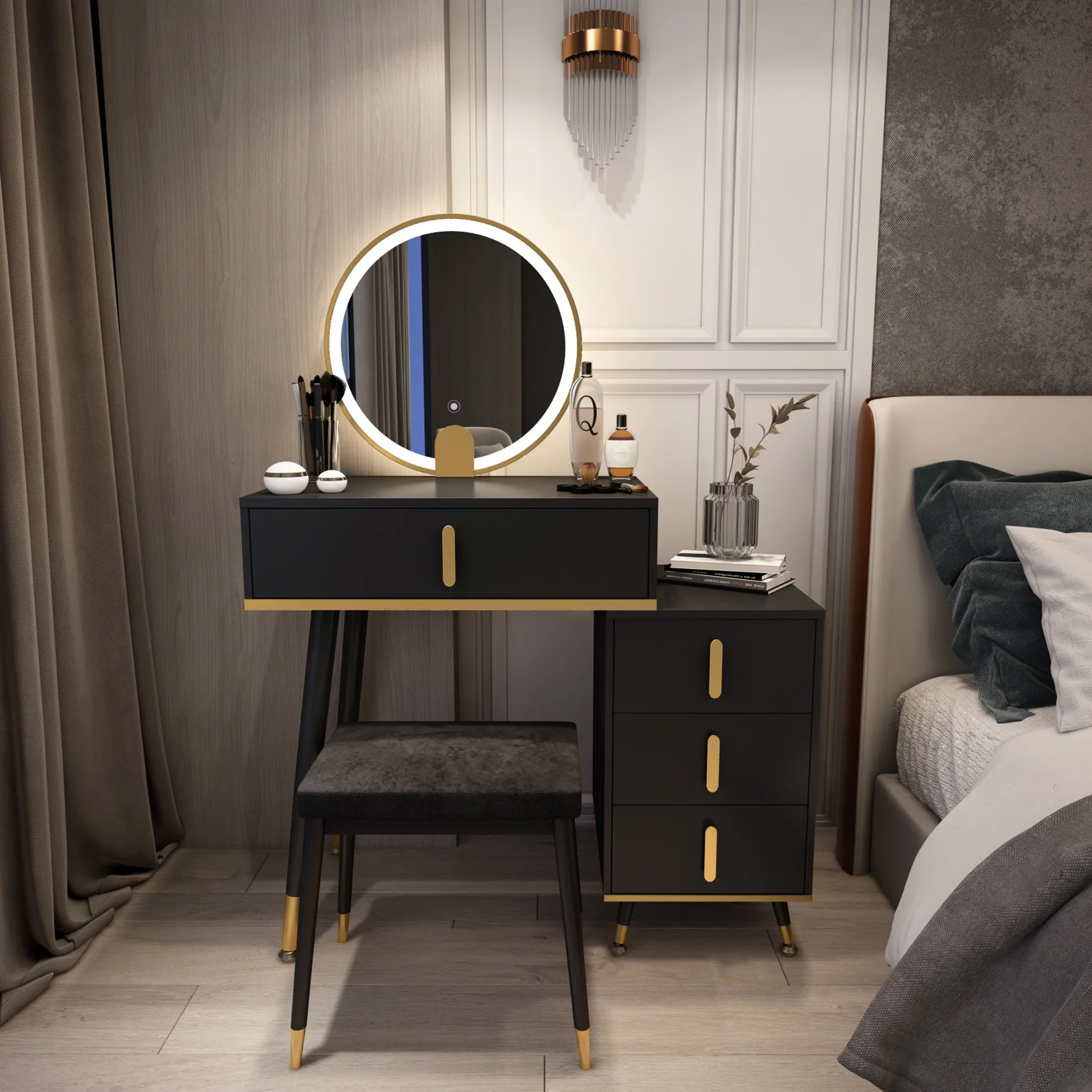 Nordic network bedroom make-up cabinet, small make-up cabinet, modern style, home furniture 
Nordic network bedroom make-up cabinet, small make-up cabinet, modern style, home furniture