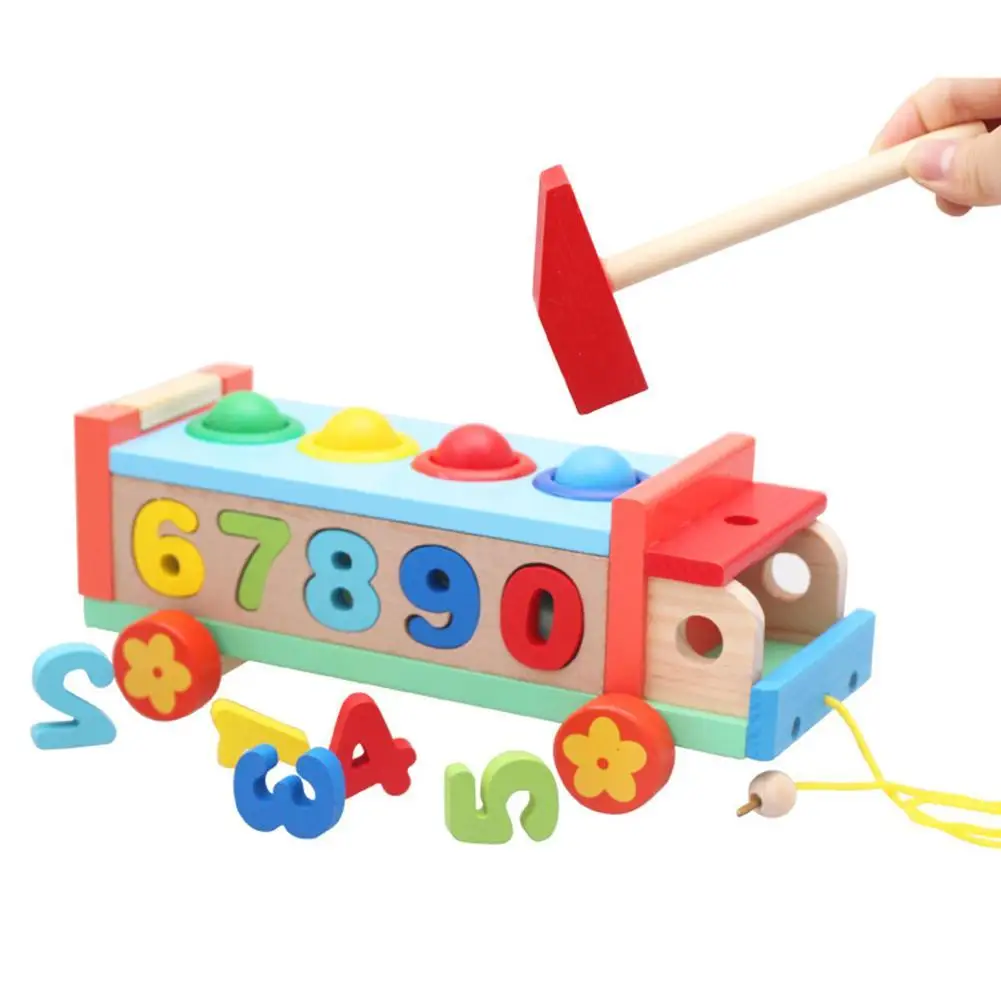 Wooden Knocking Blocks Pull Along Car Number Color Pairing Children Early Educational Cognition Kids Toy
Wooden Knocking Blocks Pull Along Car Number Color Pairing Children Early Educational Cognition Kids Toy