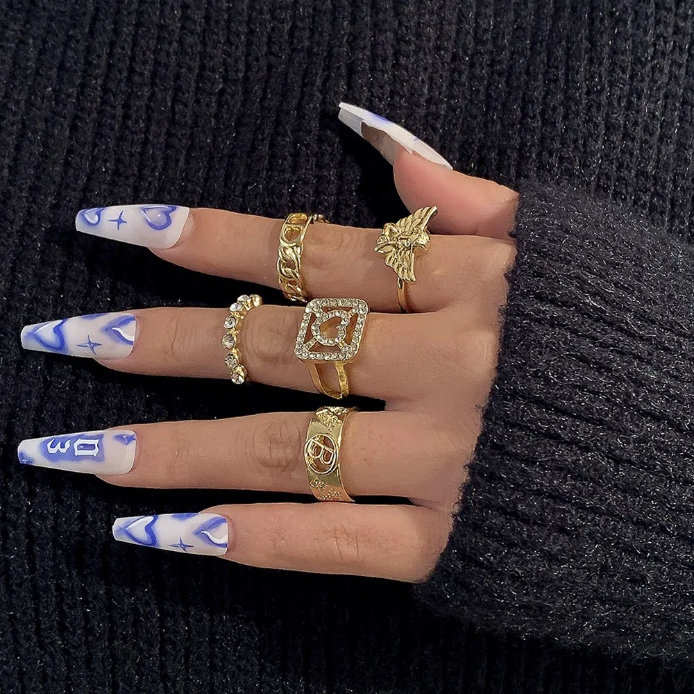 Cosysail 5Pcs/Set Rhinestone Angel Midi Finger Ring Set for Women Girl Crystal Letter B Knuckle Party Rings Party Jewelry Gift
Cosysail 5Pcs/Set Rhinestone Angel Midi Finger Ring Set for Women Girl Crystal Letter B Knuckle Party Rings Party Jewelry Gift