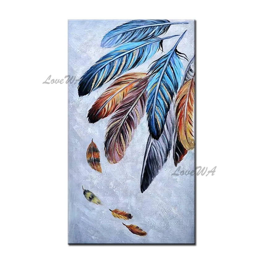 Unframed 100% Handmade Feather Picture Oil Painting Art Canvas Abstract Wall Fine Paintings Large Home Decor Art For Living Room
Unframed 100% Handmade Feather Picture Oil Painting Art Canvas Abstract Wall Fine Paintings Large Home Decor Art For Living Room