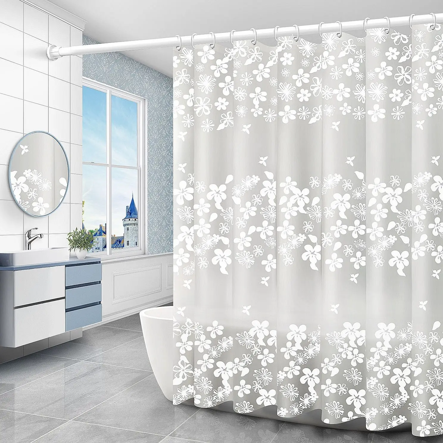3D Bathroom Shower Curtain Flower Pattern PEVA Environmental Toilet Door Curtain Shower Curtains Waterproof And Mould Thickening
3D Bathroom Shower Curtain Flower Pattern PEVA Environmental Toilet Door Curtain Shower Curtains Waterproof And Mould Thickening