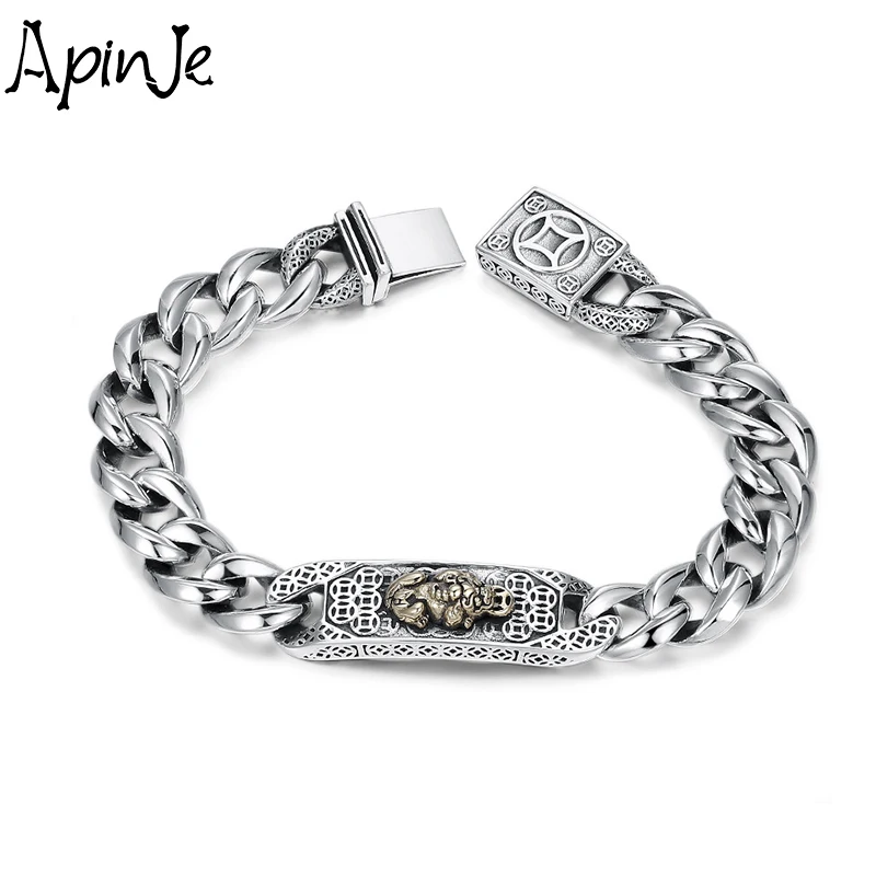 Apinje 925 Sterling Silver Bracelet Lucky Punk Gothic Jewelry Wealth Men Buddhism Pixiu Bracelet Men Jewelry
Apinje 925 Sterling Silver Bracelet Lucky Punk Gothic Jewelry Wealth Men Buddhism Pixiu Bracelet Men Jewelry