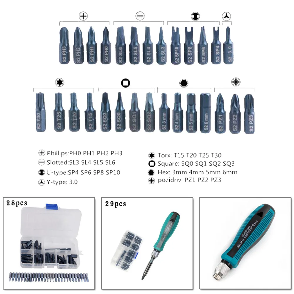 25mmL S2 Alloy Steel Magnetic Screwdriver Bits Set Cross Slot Hex Torx Tool Kit Hand Magnetic Screws Holder
25mmL S2 Alloy Steel Magnetic Screwdriver Bits Set Cross Slot Hex Torx Tool Kit Hand Magnetic Screws Holder