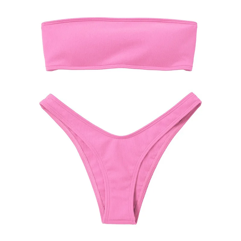Strapless Bikini 2020 Woman 2 Piece Swimsuit Solid Swimwear Sexy Bikini Set Female Swimwear High Waist Push up Biquini Pink Blue
Strapless Bikini 2020 Woman 2 Piece Swimsuit Solid Swimwear Sexy Bikini Set Female Swimwear High Waist Push up Biquini Pink Blue