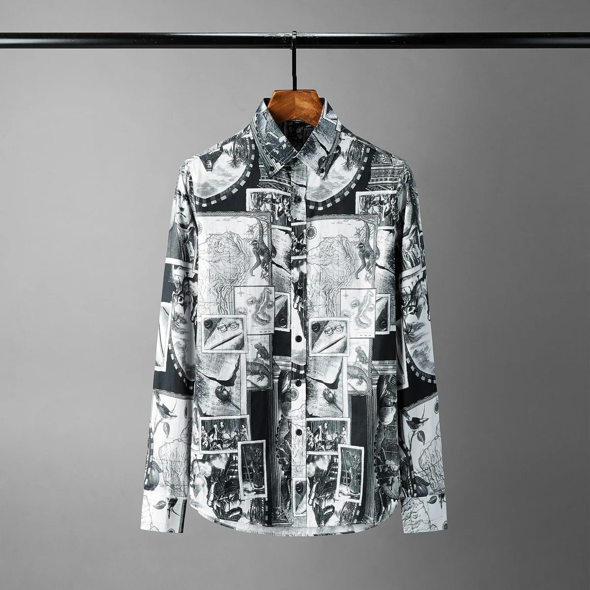 Fashionable Men's Shirt 2021 Runway Luxury Famous Brand European Party Style Men's Wear Italian Trend Brand Flower Shirt Men
Fashionable Men's Shirt 2021 Runway Luxury Famous Brand European Party Style Men's Wear Italian Trend Brand Flower Shirt Men