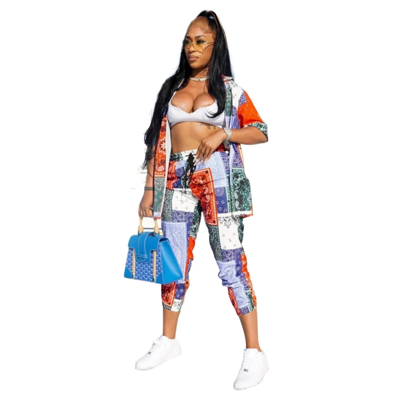Paisley Printed Two Piece Set Short Sleeve Shirt Calf-Length Pants Matching Sets For Women Sexy Casual Outfits Summer Sweat Suit
Paisley Printed Two Piece Set Short Sleeve Shirt Calf-Length Pants Matching Sets For Women Sexy Casual Outfits Summer Sweat Suit