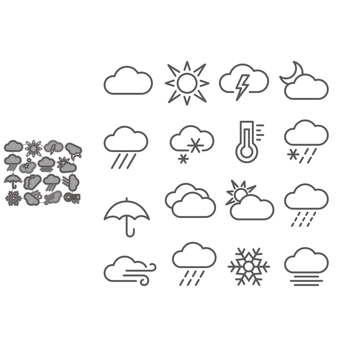 Weather Line Icons Set Craft Paper Dies Cut Diy Handmade Mold Scrapbook For Card Making Stencils New Embossing Dies 2021
Weather Line Icons Set Craft Paper Dies Cut Diy Handmade Mold Scrapbook For Card Making Stencils New Embossing Dies 2021