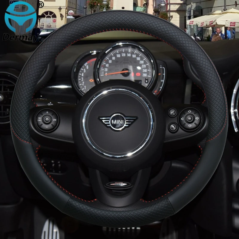 100% DERMAY Brand Leather Car Steering Wheel Cover for MINI Cooper R56 Clubman Countryman Clubvan Coupe Auto Accessories
100% DERMAY Brand Leather Car Steering Wheel Cover for MINI Cooper R56 Clubman Countryman Clubvan Coupe Auto Accessories