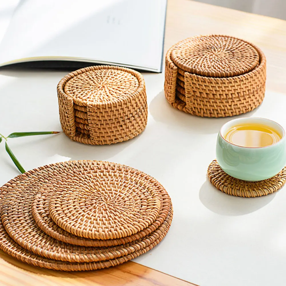 6Pcs/ Drink Coasters Set For Kungfu Tea Accessories Round Tableware Placemat Dish Mat Rattan Weave Cup Mat Pad Diameter 8Cm
6Pcs/ Drink Coasters Set For Kungfu Tea Accessories Round Tableware Placemat Dish Mat Rattan Weave Cup Mat Pad Diameter 8Cm