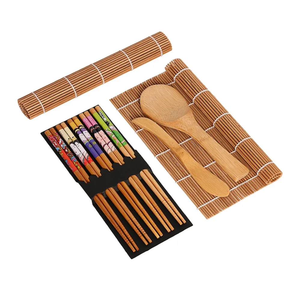DIY Bamboo Sushi Maker Kit Set Sushi Curtain Rice Sushi Making Tools 2 Rolling Mats + 1 Paddle +1 Spreader + 5 Pairs Chopsticks
DIY Bamboo Sushi Maker Kit Set Sushi Curtain Rice Sushi Making Tools 2 Rolling Mats + 1 Paddle +1 Spreader + 5 Pairs Chopsticks