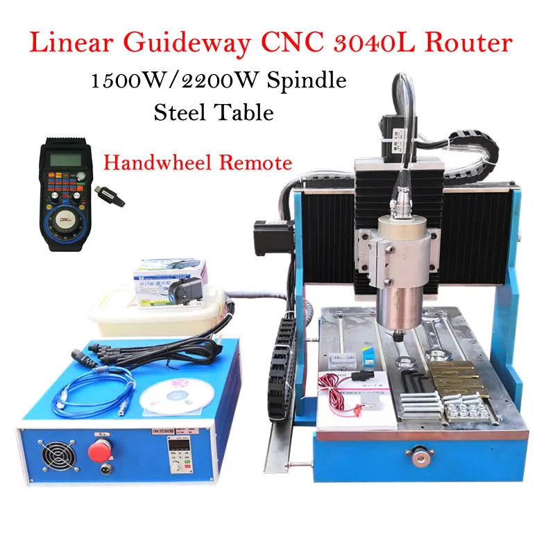 

Linear Guideway CNC 3040L 4 Axis Mini CNC Milling Machine Engraver Engraving Milling Drilling Cutting Machine 2200W 1500W Remote