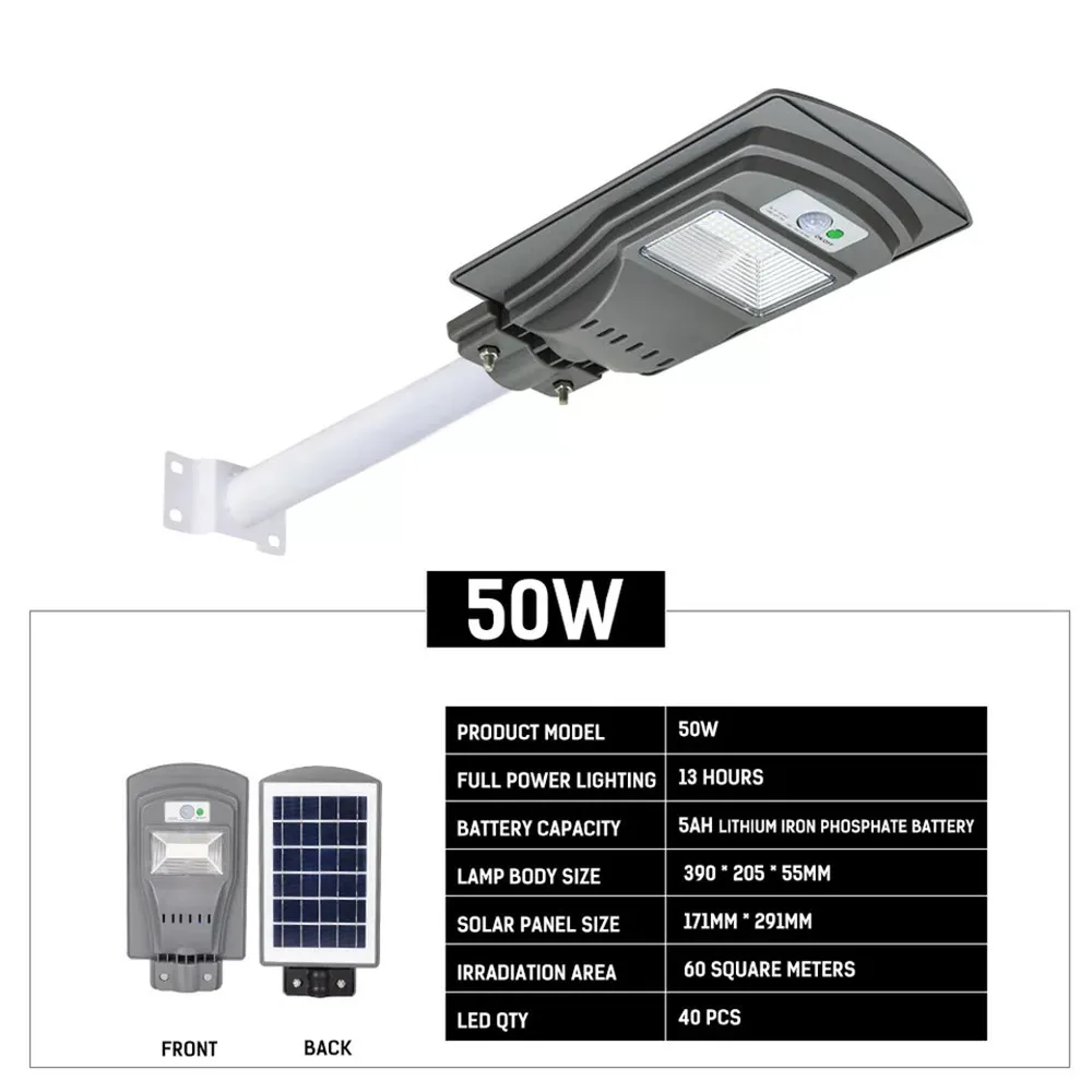 LED solar street light 50W 100W 150W SMD2835 chip with motion sensor garden IP65 waterproof outdoor | Освещение