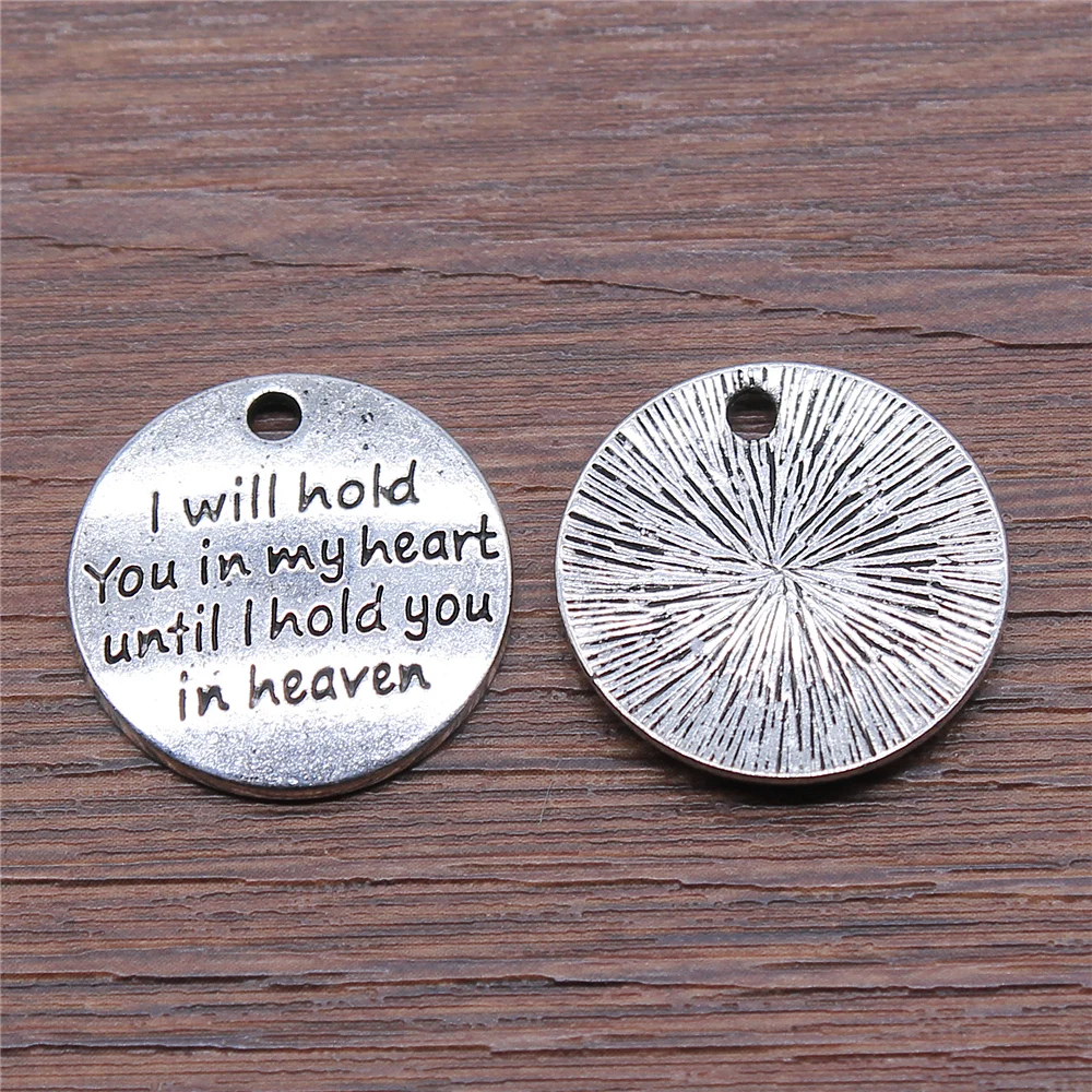 20pcs Charms I Will Hold You In My Heart Until I Hold You In Heaven Antique Silver Color 22x22mm Charms Diy Accessories
20pcs Charms I Will Hold You In My Heart Until I Hold You In Heaven Antique Silver Color 22x22mm Charms Diy Accessories