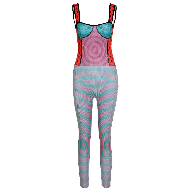 92K20Q08881 Summer fashion versatile new women's wear contrast printing high waist tight sleeveless Jumpsuit
92K20Q08881 Summer fashion versatile new women's wear contrast printing high waist tight sleeveless Jumpsuit