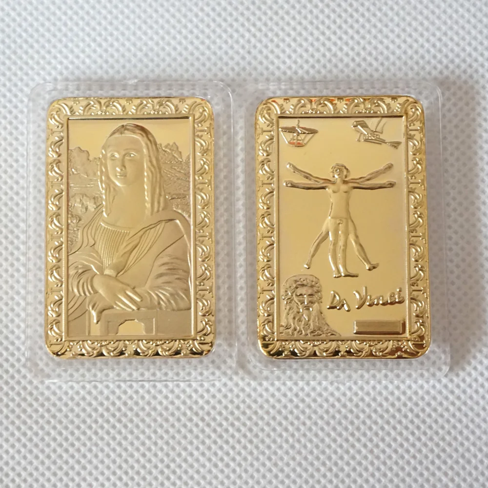 5PCS/Lot Gold Leonardo Da Vinci's Mona Lisa Smile Commemorative Gold Bullion Bar Drop Shopping
5PCS/Lot Gold Leonardo Da Vinci's Mona Lisa Smile Commemorative Gold Bullion Bar Drop Shopping