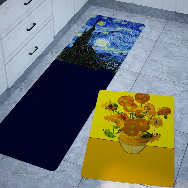 Kitchen Mat Long Strip Bedroom Entrance Doormat Art Oil Painting Printed Mat Home Floor Decoration Carpet Bathroom Non-Slip Rug
Kitchen Mat Long Strip Bedroom Entrance Doormat Art Oil Painting Printed Mat Home Floor Decoration Carpet Bathroom Non-Slip Rug