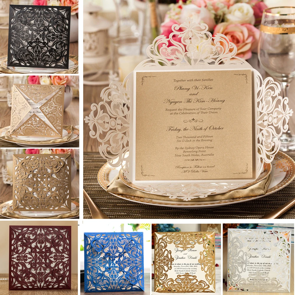 WISHMADE 50pcs Laser Cut Wedding Invitations With Lace Engagement Blank Invites Cards for Party Supplies Birthday Baby Shower
WISHMADE 50pcs Laser Cut Wedding Invitations With Lace Engagement Blank Invites Cards for Party Supplies Birthday Baby Shower