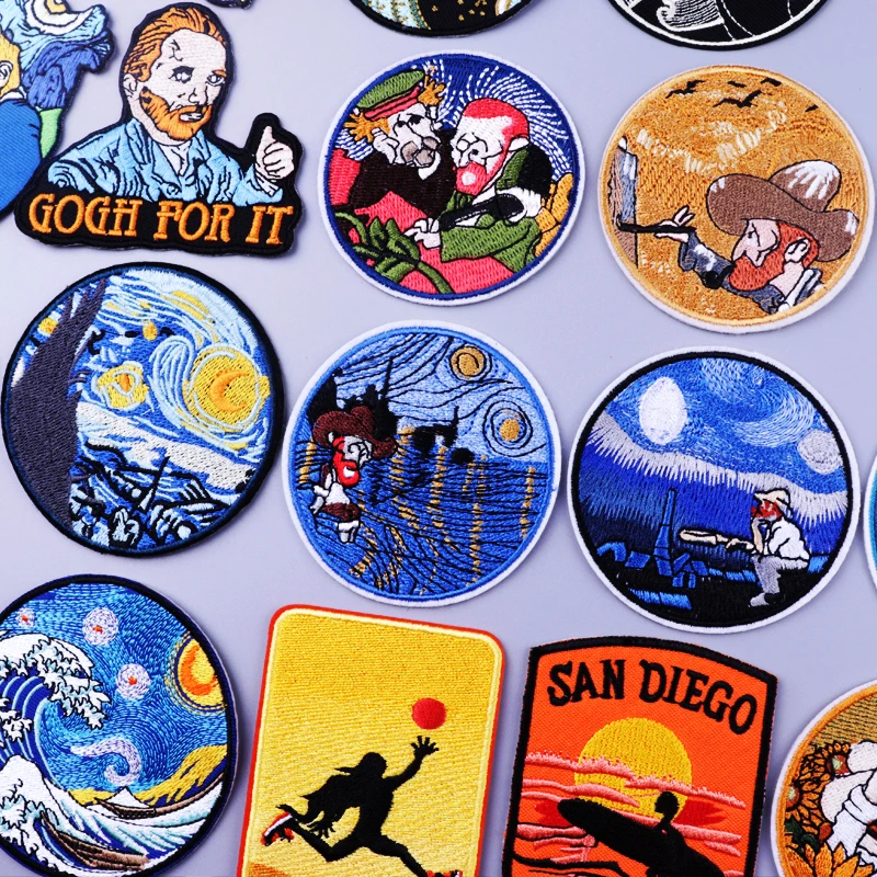 Mountain Sun Embroidered Patches For Clothing DIY Stickers Iron On Patches On Clothes Van Gogh Oil Painting Patch Applique Badge
Mountain Sun Embroidered Patches For Clothing DIY Stickers Iron On Patches On Clothes Van Gogh Oil Painting Patch Applique Badge