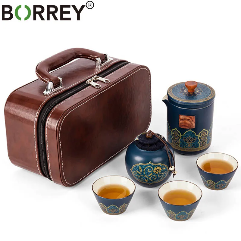 BORREY Ceramic Teapot Cups Sets With Tea Caddy Portable Outdoor Travel Tea Set Tea Ceremony Cup Kung Fu Tea Set Gift Box Teaware
BORREY Ceramic Teapot Cups Sets With Tea Caddy Portable Outdoor Travel Tea Set Tea Ceremony Cup Kung Fu Tea Set Gift Box Teaware