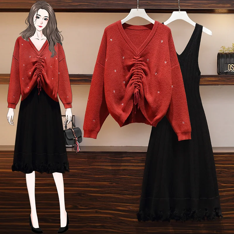 Korean Style plus Size Women's Clothing 2021 Autumn and Winter New Slightly Fat Sister Slimming Sweater Dress Trendy Two-Piece
Korean Style plus Size Women's Clothing 2021 Autumn and Winter New Slightly Fat Sister Slimming Sweater Dress Trendy Two-Piece