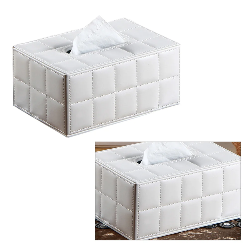 Simple PU Tissue Box Rectangle Paper Towel Holder Desktop Napkin Storage Container for Home Office (Size S, Black)
Simple PU Tissue Box Rectangle Paper Towel Holder Desktop Napkin Storage Container for Home Office (Size S, Black)