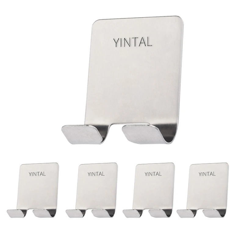 5 шт., настенные крючки-вешалки из нержавеющей стали 
5 шт., настенные крючки-вешалки из нержавеющей стали