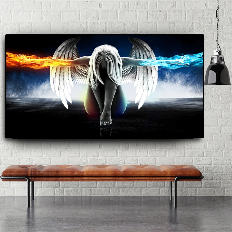 Фото Аниме демоны декорированной крыльями из перьев скандинавский пейзаж живопись