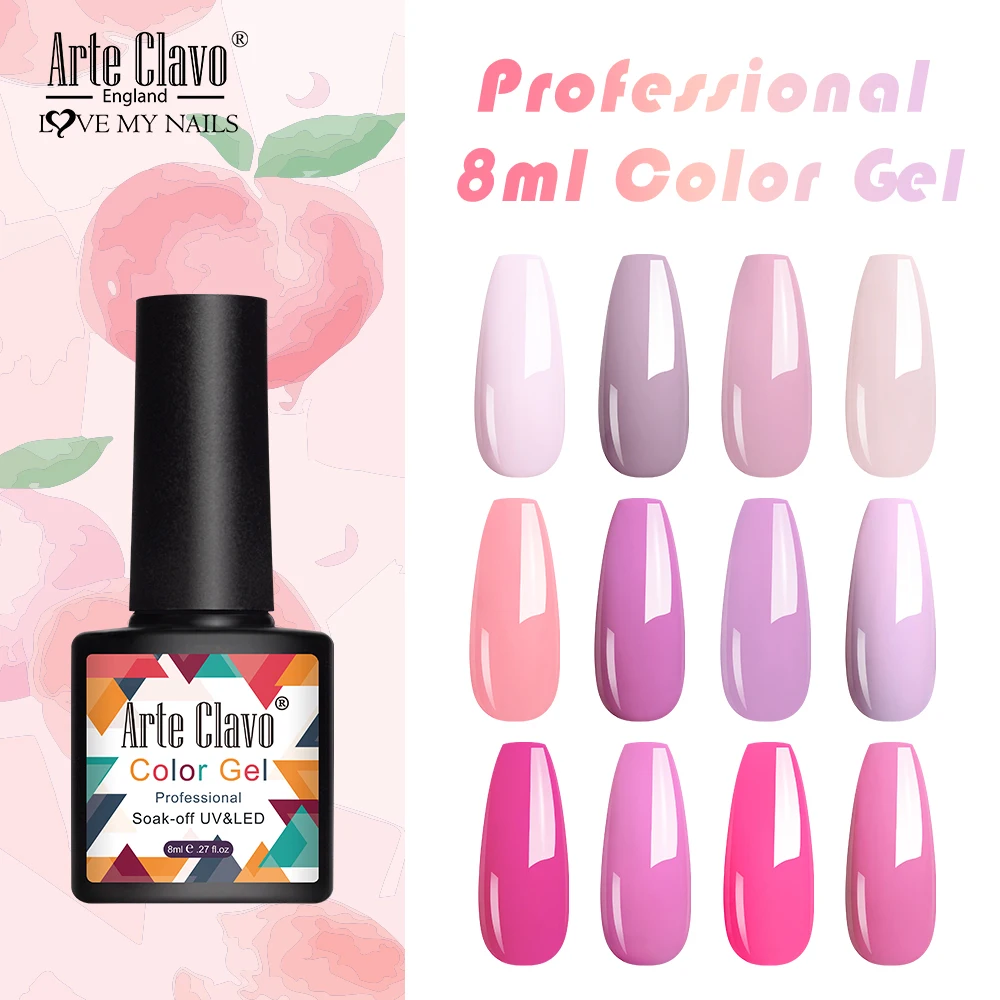 Arte Clavo 8ml Pink Color Gel Polish Soak Off Red Blue Gel Varnish Lacquer Lakiery Hybrydowe UV Gel Nail Art LED Vernis Manicure
Arte Clavo 8ml Pink Color Gel Polish Soak Off Red Blue Gel Varnish Lacquer Lakiery Hybrydowe UV Gel Nail Art LED Vernis Manicure