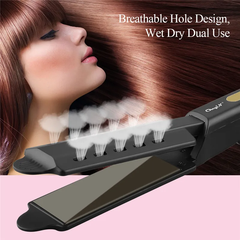 Wide Plate Flat Iron Professional Titanium Alloy Hair Straightener Temperature Adjustable Straightening Iron with Venting Hole
Wide Plate Flat Iron Professional Titanium Alloy Hair Straightener Temperature Adjustable Straightening Iron with Venting Hole