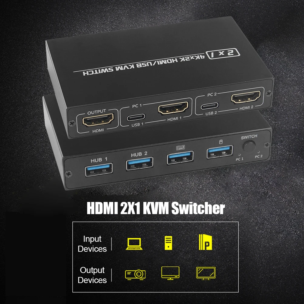 AM-KVM 201CL 2-in-1 HDMI-compatible/USB KVM Switch Support HD 2K*4K 2 Hosts Share 1 Monitor/Keyboard& Mouse Set KVM Switch
AM-KVM 201CL 2-in-1 HDMI-compatible/USB KVM Switch Support HD 2K*4K 2 Hosts Share 1 Monitor/Keyboard& Mouse Set KVM Switch