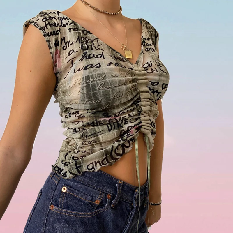 ZOVSV V Neck Sleeveless Goth Crop Top T Shirt Women Summer Ruched Tie Dye Print T-shirt Y2K Grunge Aesthetics Tee Shirts
ZOVSV V Neck Sleeveless Goth Crop Top T Shirt Women Summer Ruched Tie Dye Print T-shirt Y2K Grunge Aesthetics Tee Shirts