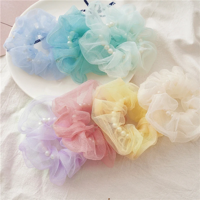 Fashion Organza Pearl Hair Bands Women Colorful Summer Fashion Classic Headwear Rubber Band Ponytail Holder Hair Accessories New
Fashion Organza Pearl Hair Bands Women Colorful Summer Fashion Classic Headwear Rubber Band Ponytail Holder Hair Accessories New