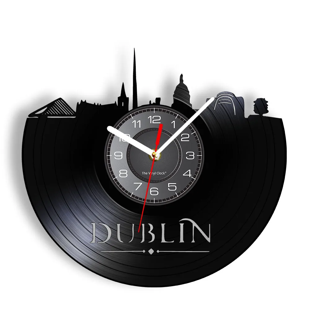

Дублин городской пейзаж ретро виниловая пластина настенные часы Ирландия столица пейзаж достопримечательность Туризм виниловые LP часы уникальные подарки