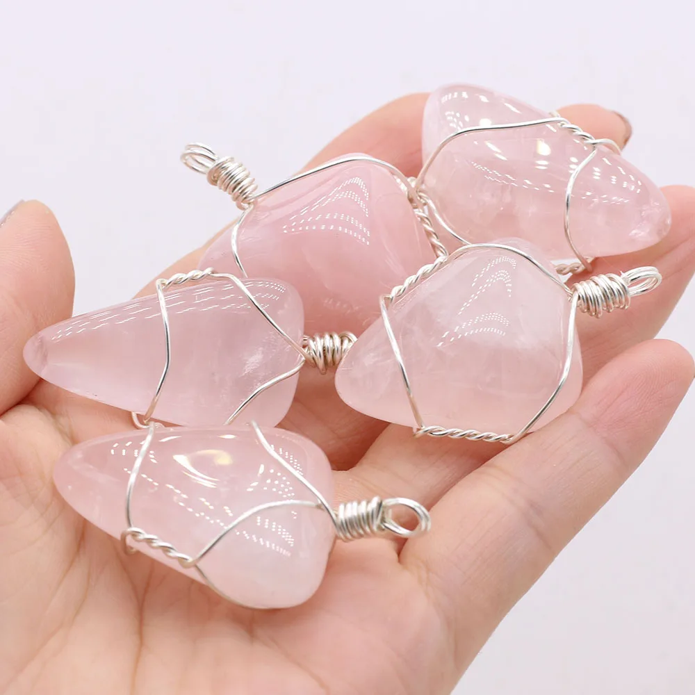 Natural Stone Rose Quartz Winding Silver Irregular Pendant Crafts For Woman Jewelry MakingDIY Necklace Earring Accessories Gift
Natural Stone Rose Quartz Winding Silver Irregular Pendant Crafts For Woman Jewelry MakingDIY Necklace Earring Accessories Gift
