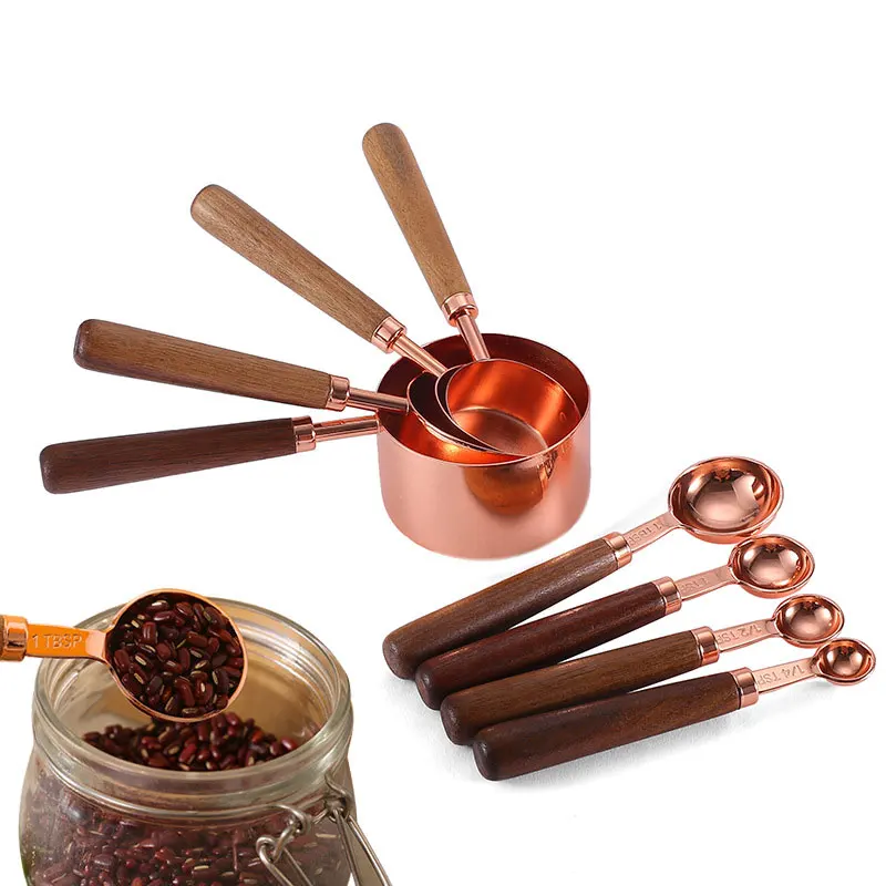 Spot 4-piece set of stainless steel rose gold coffee measuring cup, baking household gadgets, golden measuring spoon
Spot 4-piece set of stainless steel rose gold coffee measuring cup, baking household gadgets, golden measuring spoon