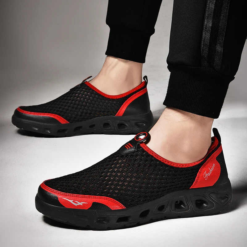 

Кроссовки мужские сетчатые быстросохнущие, дышащие легкие Сникерсы для воды, нескользящая спортивная обувь, большие размеры 38-48