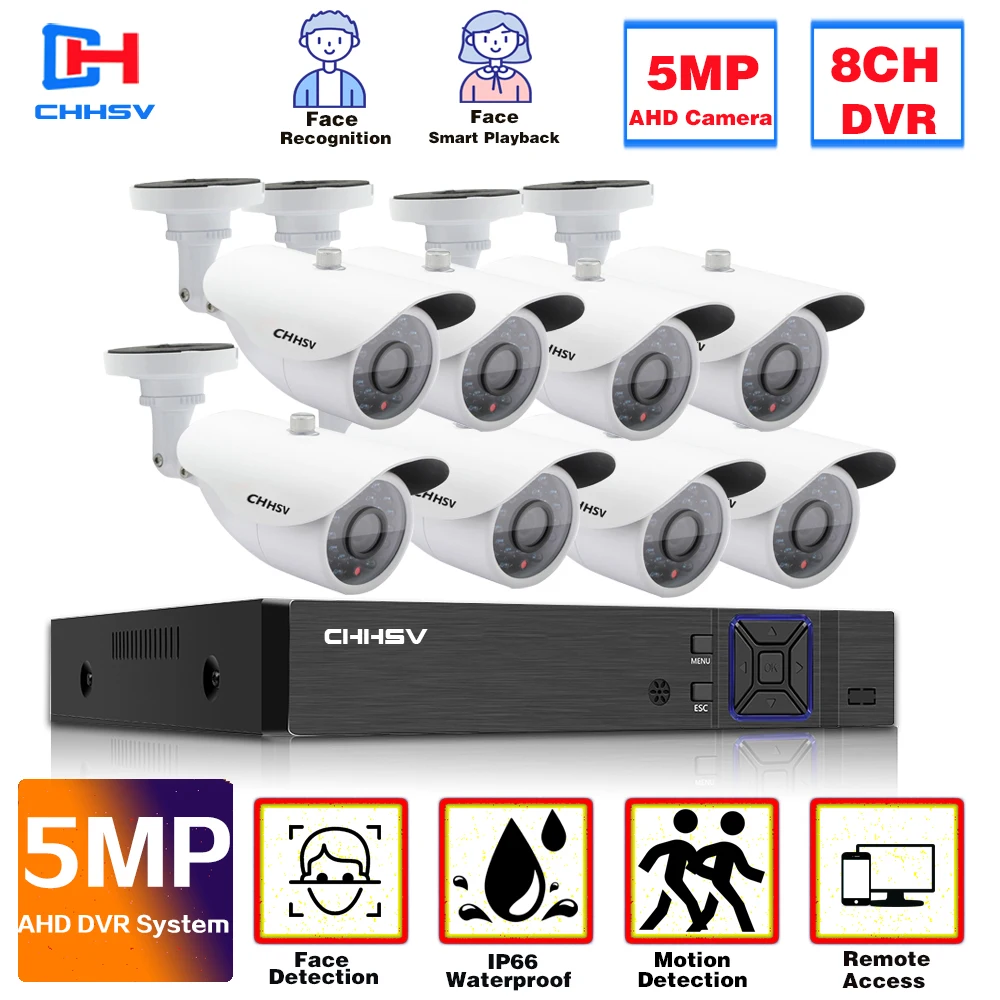 H.265 8CH AHD System 5.0MP Metal Bullet White Camera Outdoor Waterproof 6in1 Hybrid 16CH CCTV Security System Surveillance Kit
H.265 8CH AHD System 5.0MP Metal Bullet White Camera Outdoor Waterproof 6in1 Hybrid 16CH CCTV Security System Surveillance Kit