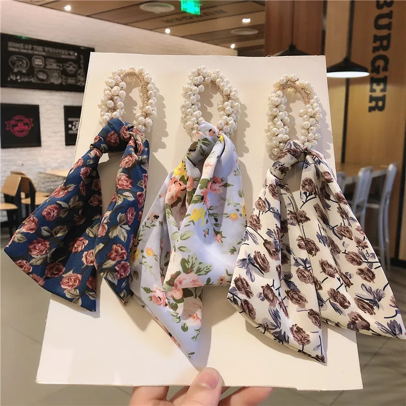 New Pearls Floral Scrunchies Elastic Hair Bands Ribbon Women Gilrs Hair Ties Rope Rubber Headwear Scarf Fashion Hair Accessories
New Pearls Floral Scrunchies Elastic Hair Bands Ribbon Women Gilrs Hair Ties Rope Rubber Headwear Scarf Fashion Hair Accessories
