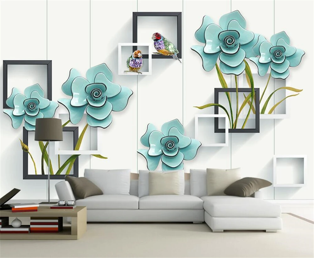 beibehang Large Custom Wallpapers Modern Atmosphere Simple 3D Stereo Green Jewelery Birds Backdrop Decorative 
beibehang Large Custom Wallpapers Modern Atmosphere Simple 3D Stereo Green Jewelery Birds Backdrop Decorative