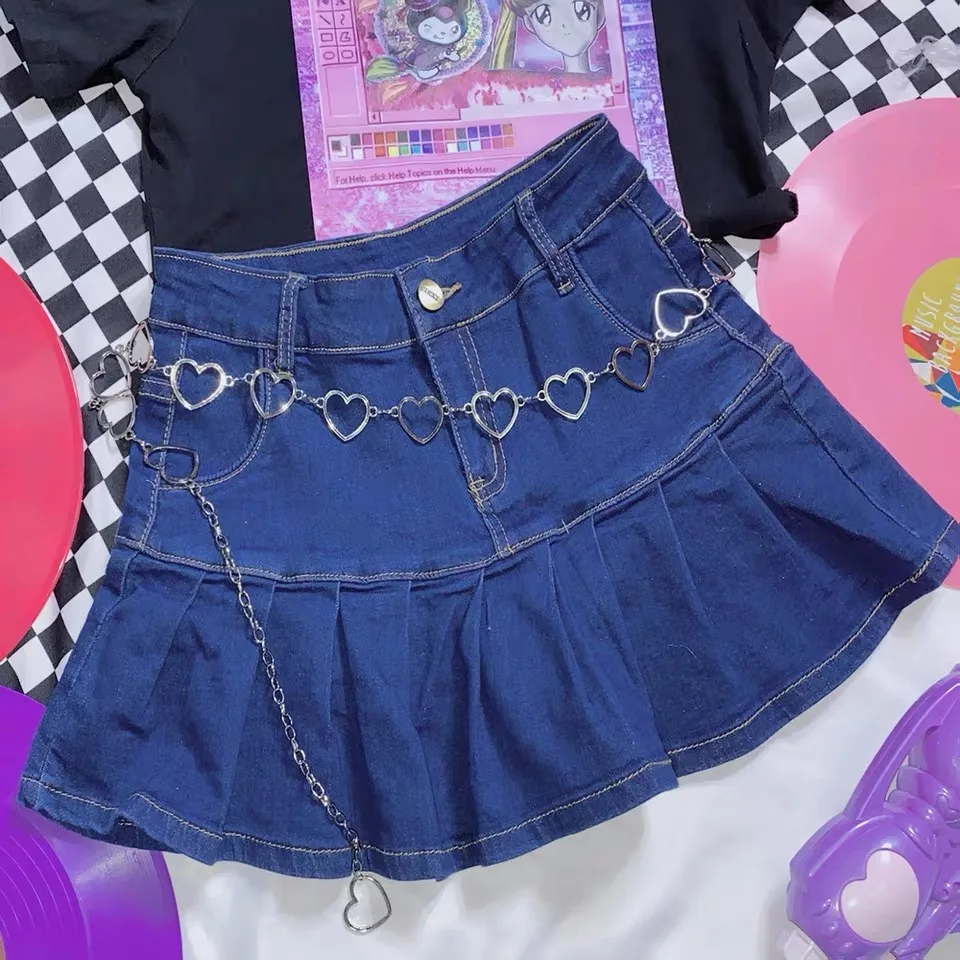 FAKUNTN y2k Denim Skirt High Waist Harajuku Kawaii y2k Clothes 90s 2000s Aesthetic egirl Vintage Clothes Pink Pleated Mini Skirt
FAKUNTN y2k Denim Skirt High Waist Harajuku Kawaii y2k Clothes 90s 2000s Aesthetic egirl Vintage Clothes Pink Pleated Mini Skirt