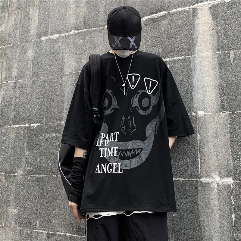 Dark Black Short Sleeve Men 's Ins Large High Oversize T-shirt Half Sleeve Lovers T- shirt Men 's and Women 's Fashion
Dark Black Short Sleeve Men 's Ins Large High Oversize T-shirt Half Sleeve Lovers T- shirt Men 's and Women 's Fashion