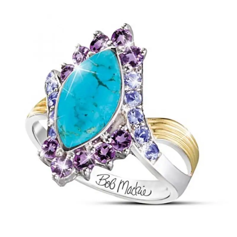 2021 New Trendy Blue Stone Inlaid Women's Ring Fashion Metal Bohemian Crystal Accessories Wedding Jewelry Size 5-10
2021 New Trendy Blue Stone Inlaid Women's Ring Fashion Metal Bohemian Crystal Accessories Wedding Jewelry Size 5-10